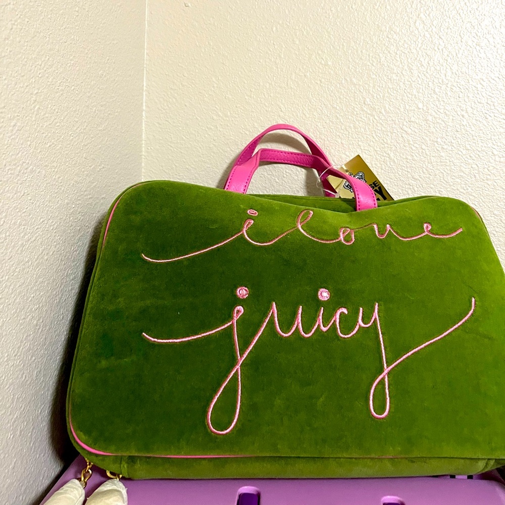 Juicy Couture Vintage Rare Green and pink makeup bag